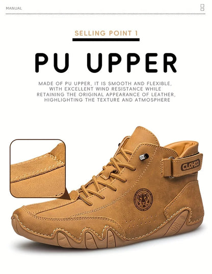 Men's PU Leather Lace Up Sneakers Black Casual Walking Shoes Lightweight Comfortable Breathable Brown Shoes for Men