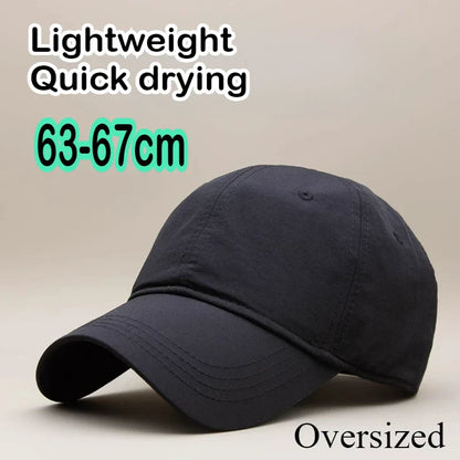 Summer Lightweight Quick Drying Baseball Cap Man  Plus Hat Male Outdoor Sport Oversized Men's Navy Baseball Cap for Big Heads