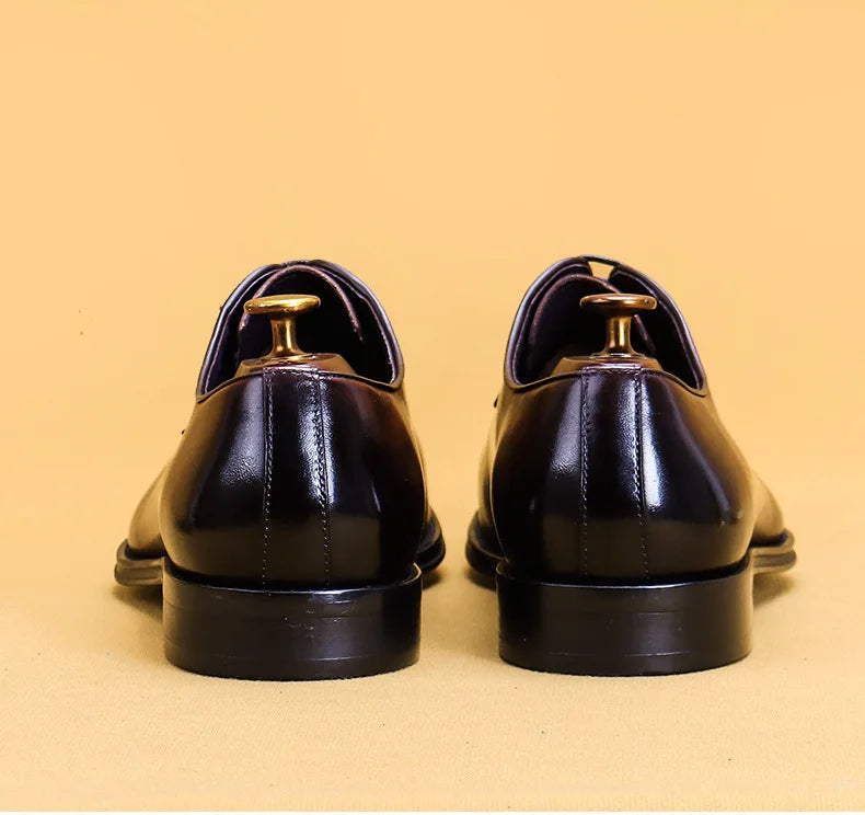 Italian Luxury High Quality Elegant Male Natural Genuine Leather Social Shoes Office Career Business Formal Solid Oxfords Shoes