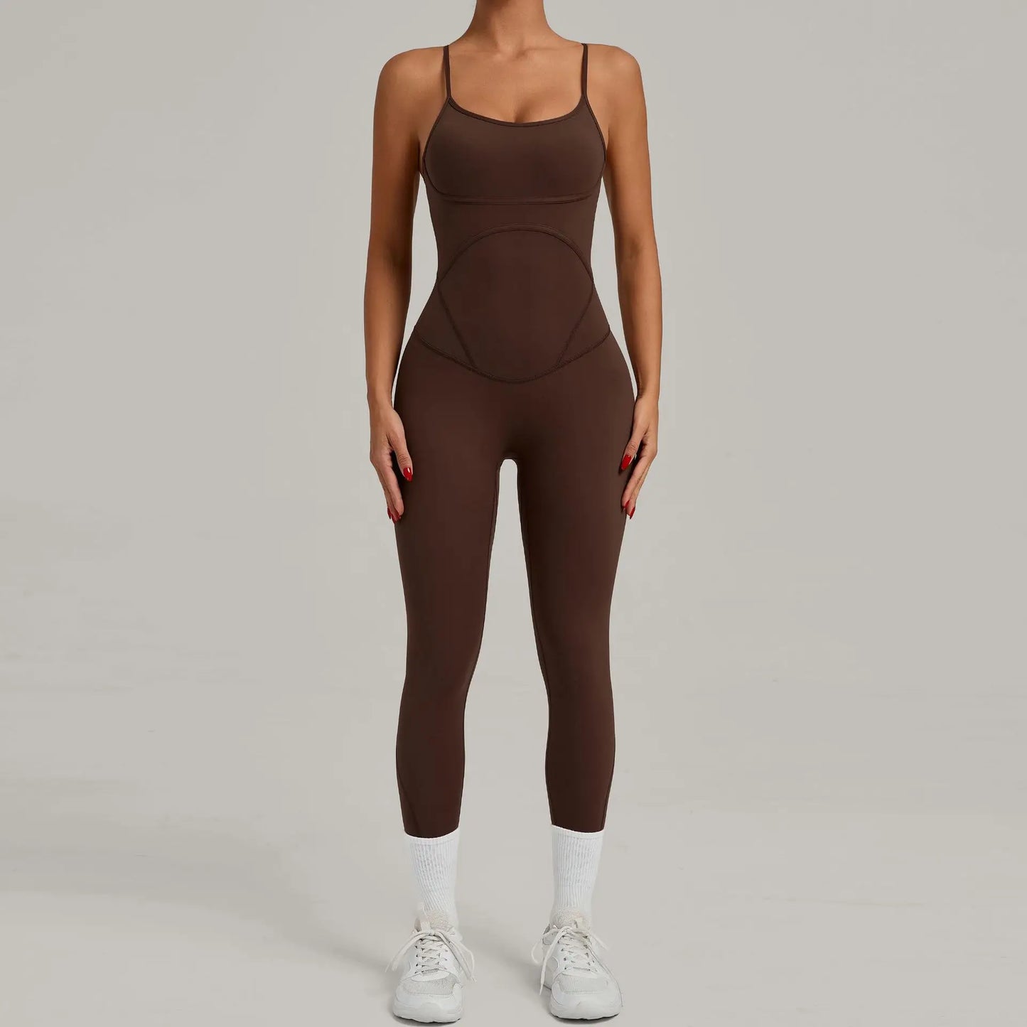 Women Sports Fitness Jumpsuit Cross Open Back Adjustable Shoulder Strap Hip Lift Tight Slim Fit Yoga Set Gym Running Sports Kit