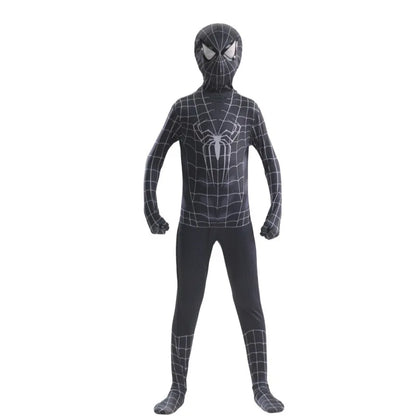 New Remy Jumpsuit with Halloween Superhero Web Spider Mask Costume for Boys Girls Soft Breathable Fabric Party Dress Up Cosplay