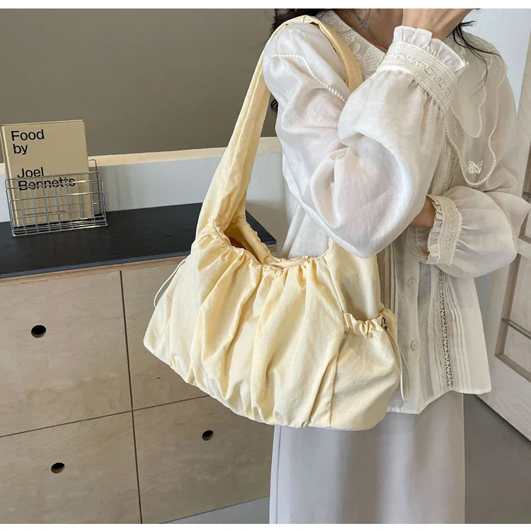 Hot Selling Fashion Nylon Pleated Women's Crossbody Bag 2026 New Casual Trend Versatile Large Capacity Tote Women's Shoulder Bag