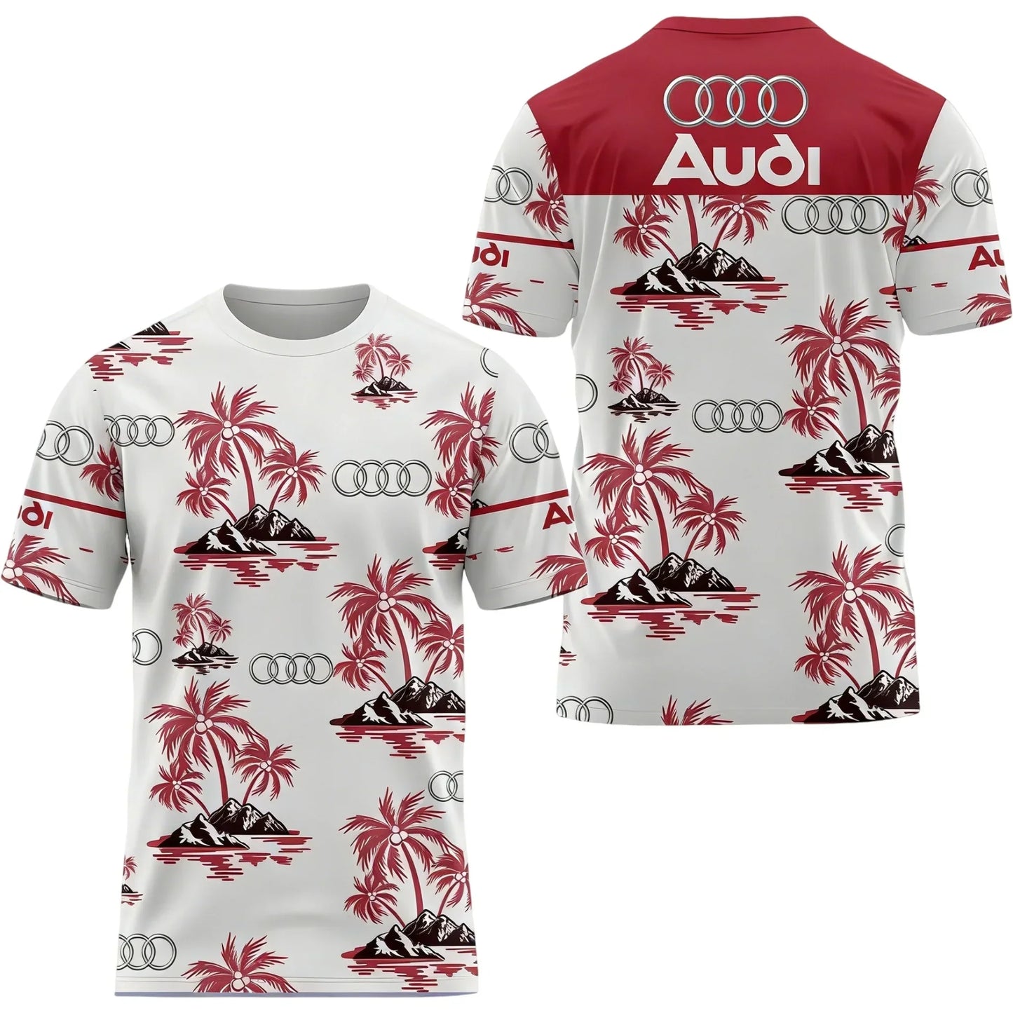 Men's Summer 2026 Best-Selling Audi Logo 3D Printed T-Shirt Comfortable Moisture-Wicking Quick-Drying Short-Sleeved Trendy Top