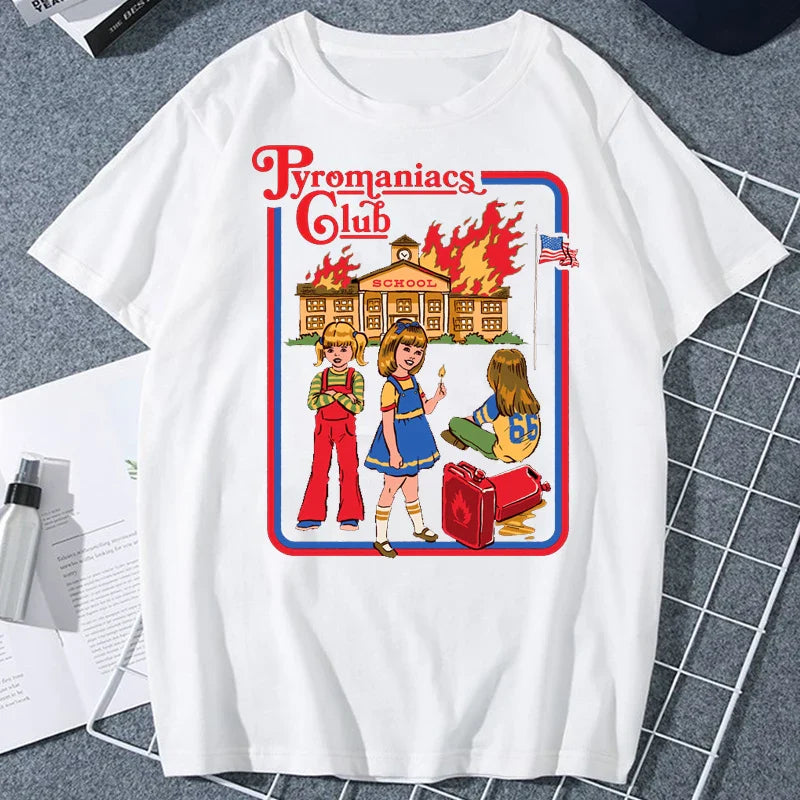 Let's Sacrifice Toby Horror Satanist Graphic Tops Unique Creative Cartoon Streetwear Unisex Scary Short-sleev Tee Ropa Hombre
