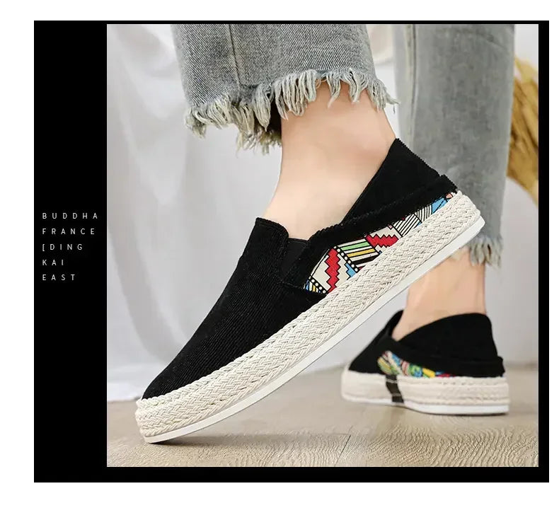 Sapatilhas Casuais Masculinas de Lona Tênis Masculino Slip-on Vulcanizado Confortáveis Sapatilhas Masculinas Mocassins Sapatos de Condução Zapatos Hombre