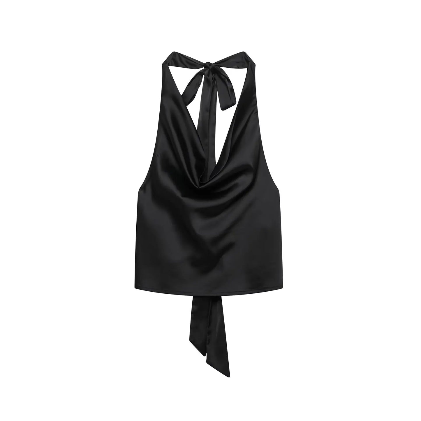 2025 Women Sexy Sleeveless Backless Bow Tied Soft Touch Blouse Female FashionHalter Shirts Summer Blusas Chic Tops LS9013