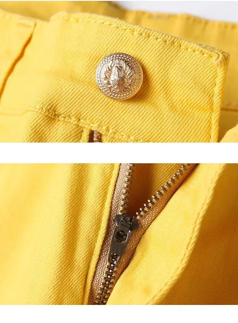 Autumn Jeans Men's New Brand Clothing Fashion Stretch Denim Pants Straight Trousers Male Red Lake Blue Yellow Trousers