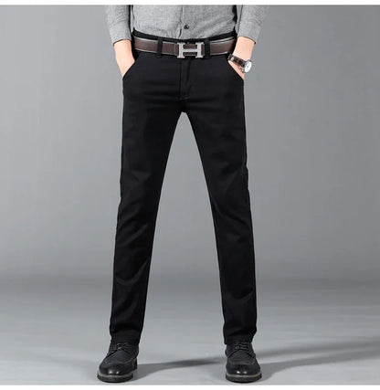 6 Color Men Slim Casual Pants New Classic Business Fashion Comfortable Stretch Cotton Elastic Straigh Trousers Male