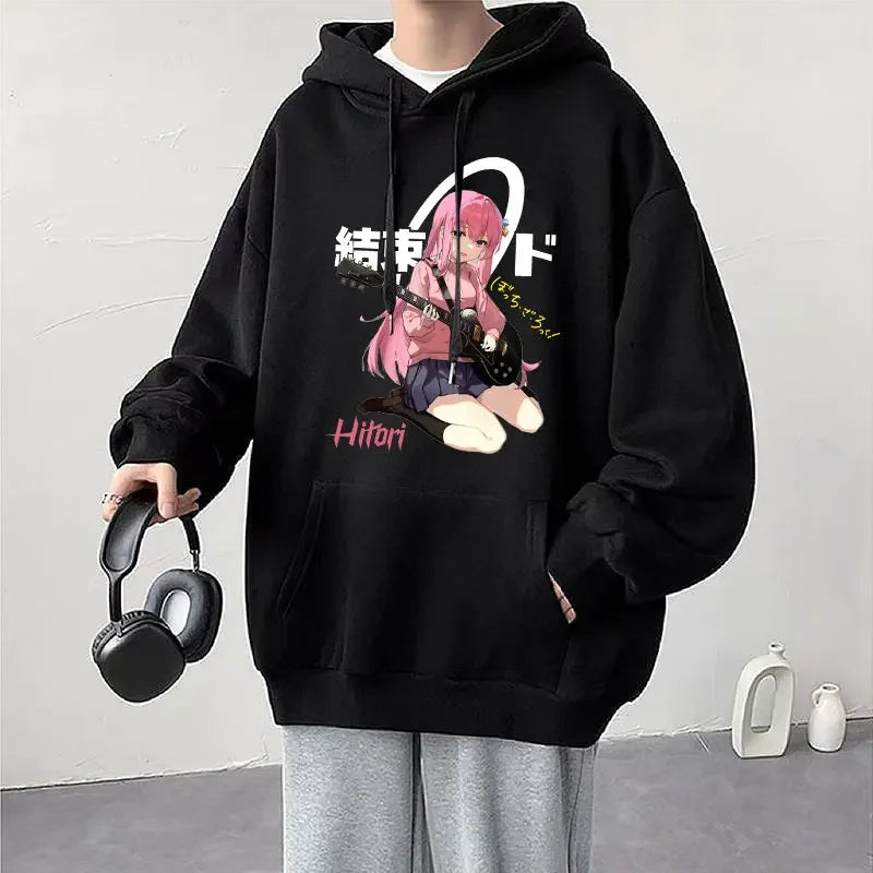Anime Cos BOCCHI THE ROCK! Hoodie Kessoku Band Logo Couples Hoodies Goto Hitori Ijichi Nijika Cospaly Oversized Long Sleeve Male
