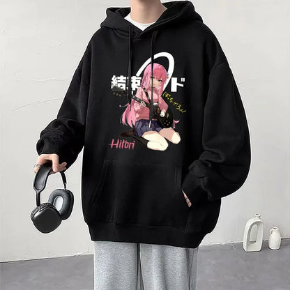 Anime Cos BOCCHI THE ROCK! Hoodie Kessoku Band Logo Couples Hoodies Goto Hitori Ijichi Nijika Cospaly Oversized Long Sleeve Male