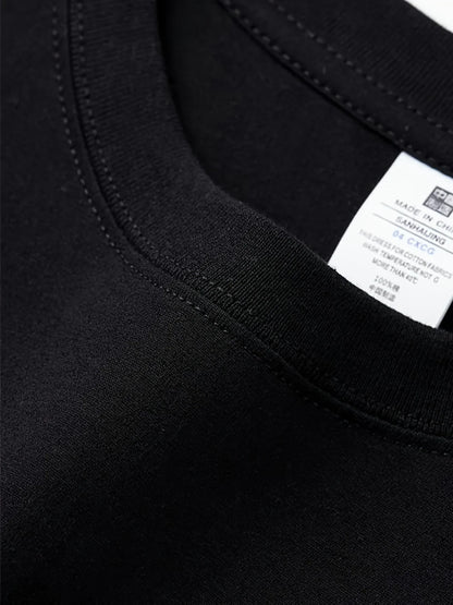 Men's summer 100% pure cotton fashionable casual loose creative poker and dice printed sports round neck short sleeved T-shirt