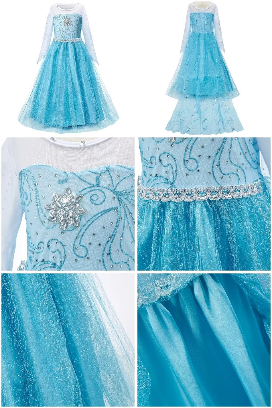 Vestido da Anna e Elsa para Meninas, Fantasia Cosplay Infantil de Halloween, Vestidos de Princesa para Crianças, Festa de Aniversário Elegante, Roupas de Carnaval 3-10 Anos