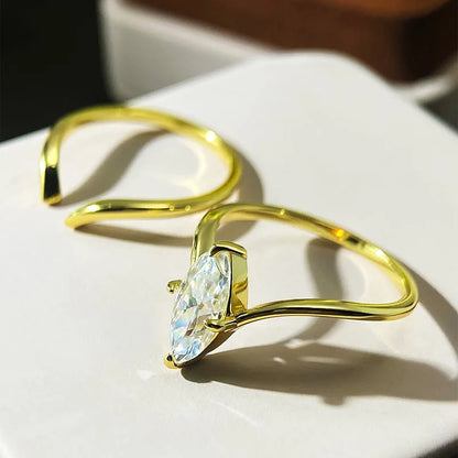 Marquise Cut Moissanite Ring Stackable 1-3ct D VVS1 925 Sterling Silver Wedding Engagement Rings for Women Fine Jewelry