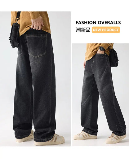 Men's Trendy Jeans All-Season Cotton Blend Straight-Leg Pants - Fashionable Minimalist Versatile Casual Denim Trousers M-4XL