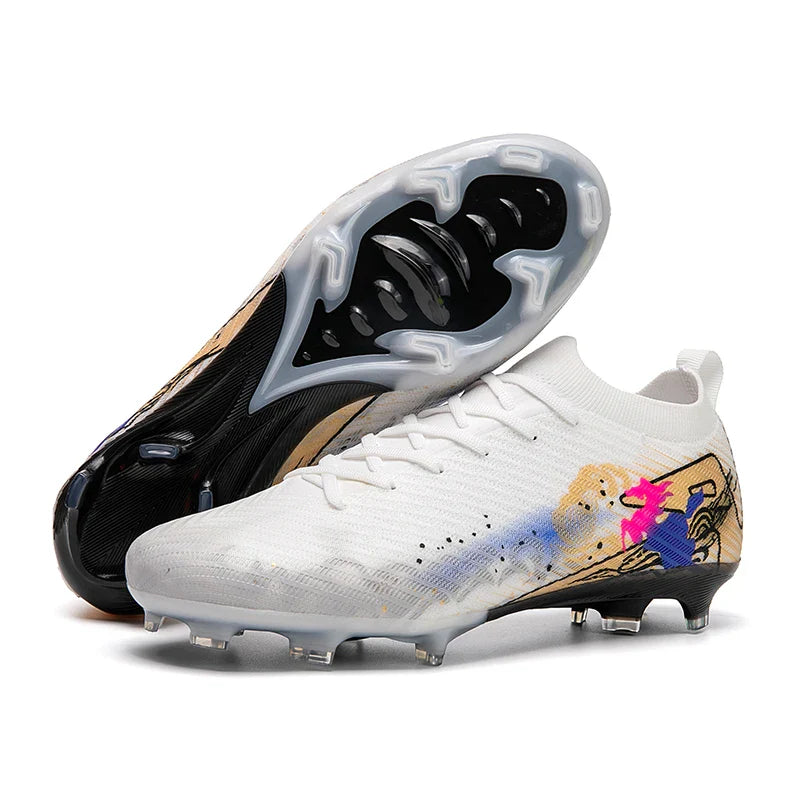 New Men Football Boots Cleats Training Shoes Soccer Shoes Non-Slip Match Ultralight Soccer FG Long Spikes Outdoor Drop Shipping