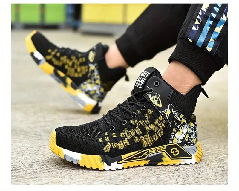 High Top Protective Safety Shoes Men Steel Toe Work Shoes Men Women Work Safety Boots Anti Smash Safety Indestructible WorkBoots