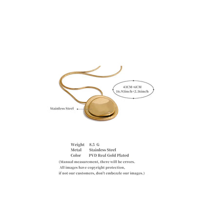 Double Round Pendant Fashion Necklace Water Resistant Metal Stainless Steel Daily Waterproof Jewelry Recommend