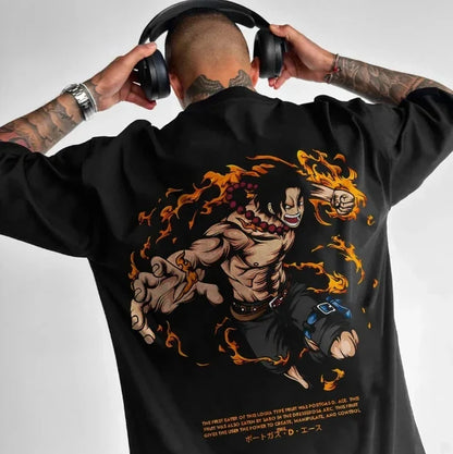 ONE PIECE Anime Peripheral Clothes Classic Comic T-Shirt Short Sleeve Crew Neck Summer Men's and Women's Couples