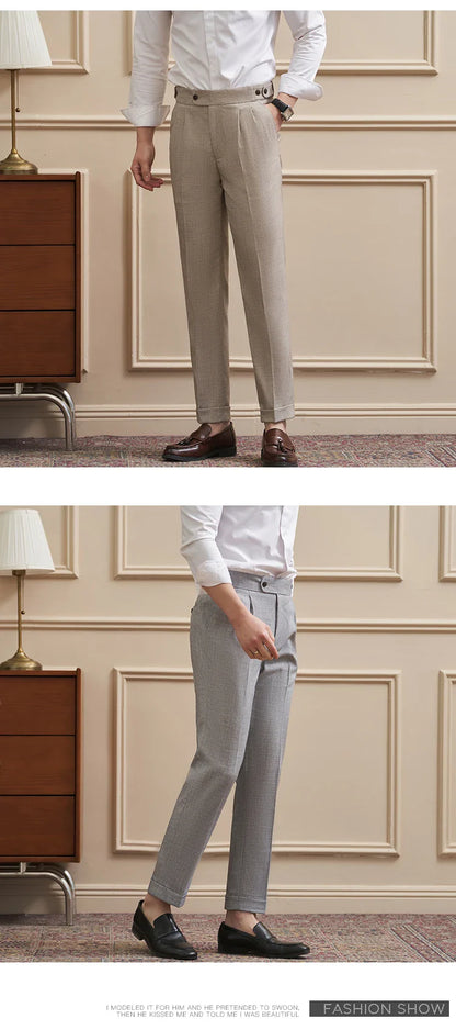 Neapolitan-Style Men‘s Cuffed Ankle Trousers | Slim Fit | Spring/Summer New Arrival