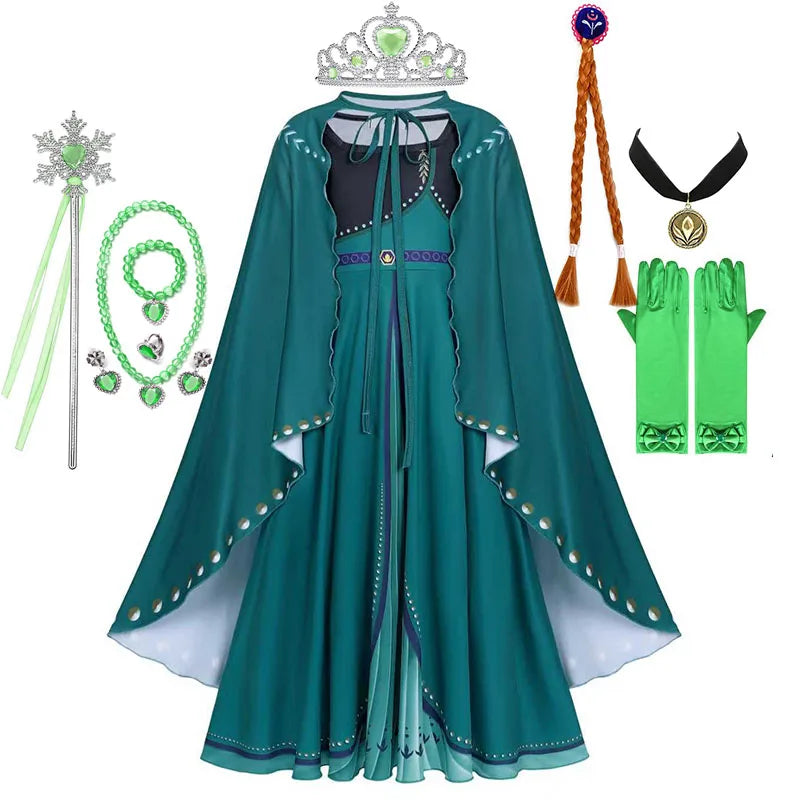 Frozen Elsa Princess For Girls Cosplay Costume Kids Mesh Snow Queen Carnival Birthday Party Dress Up Clothes 2-10Yrs Gown