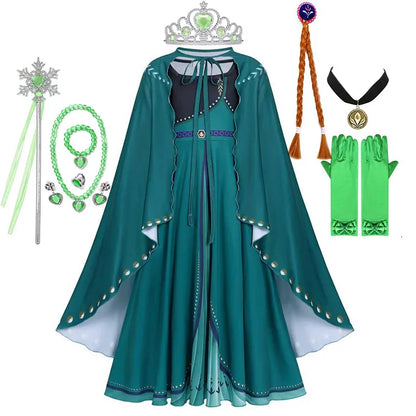 Frozen Elsa Princess For Girls Cosplay Costume Kids Mesh Snow Queen Carnival Birthday Party Dress Up Clothes 2-10Yrs Gown