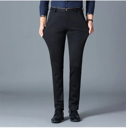 Stylish Black Dress Pants for Men Comfortable Casual Trousers Four-Season Korean Business Suit Pants Male Stretch Slim-Fit Pants