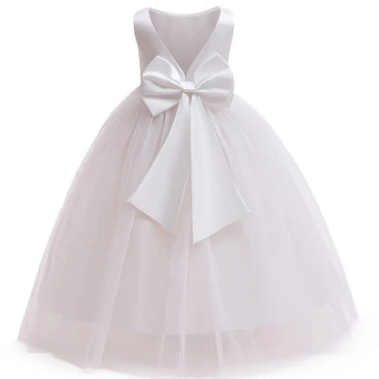 New Luxury Wedding Flower Girl Dress Suitable for Girls Aged 8-12 Dresses V-neck Long sheer Party Costume Carnival Costume
