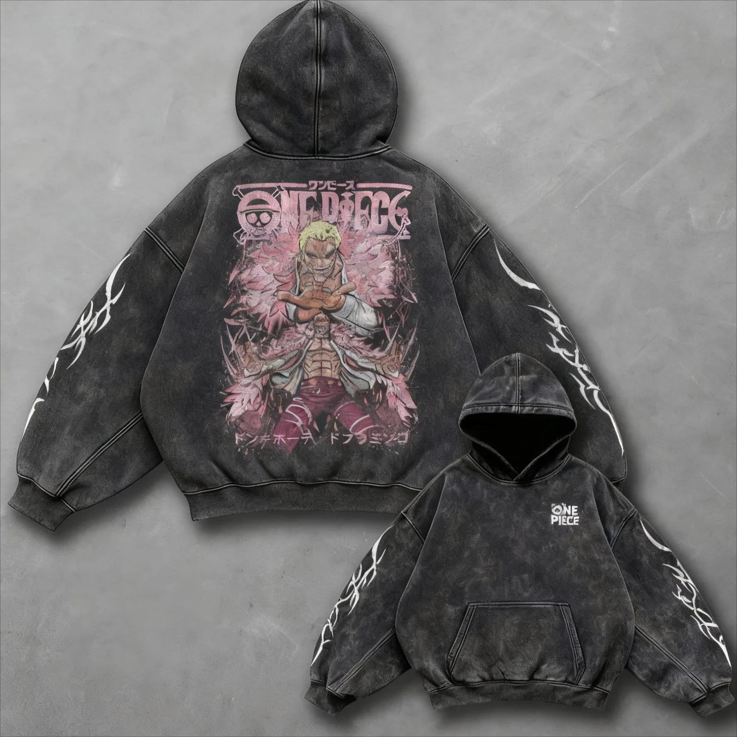 Autumn New One Piece Anime Print Vintage Hoodie Men Women Pullover Sweatshirt Oversized Wash Long Sleeve Top Harajuku Streetwear