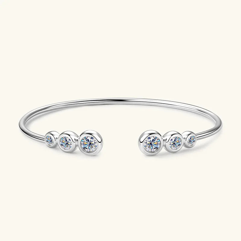 Luxury D Color 1.8cttw Full Moissanite Tennis Bracelet Bangle For Women Girl S925 Silver Pass Diamond Test Bubble Bracelets