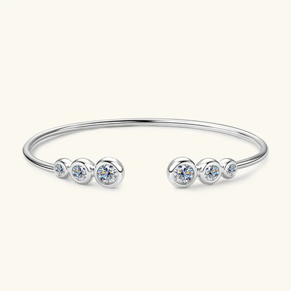 Luxury D Color 1.8cttw Full Moissanite Tennis Bracelet Bangle For Women Girl S925 Silver Pass Diamond Test Bubble Bracelets