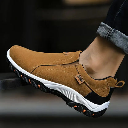 2025 New lightweight casual sports shoes, men's plaque-sized running shoes, loafers, walking and outdoor hiking shoes