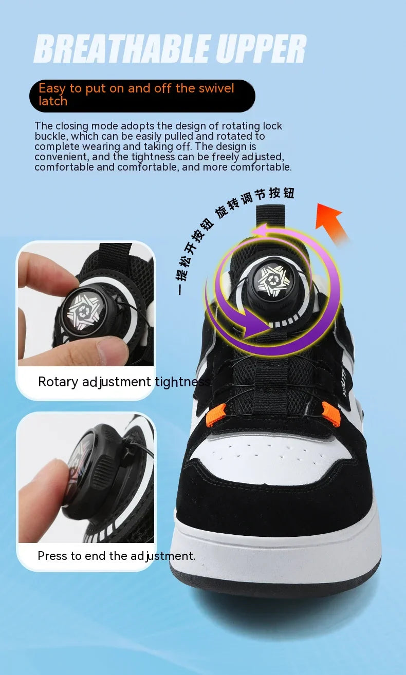 Students children's shoes four wheel light shoes Boys invisible roller shoes large size outdoor sports walking shoes women