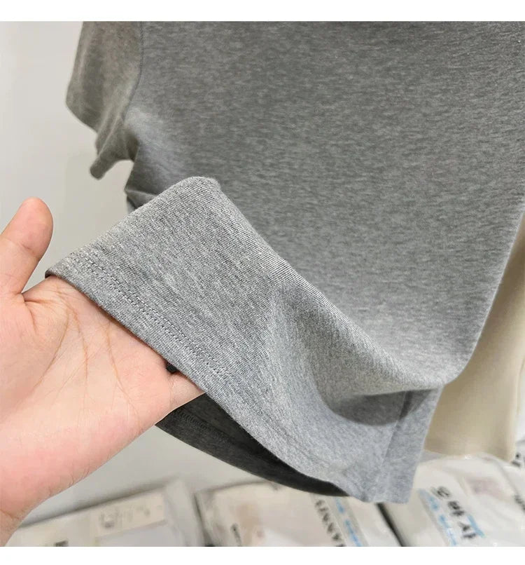Womens Long Sleeve Off Shoulder T Shirts 2026 Tight Knit Sexy Slim Fitted Casual Women's Basic Tops Cropped T-Shirt