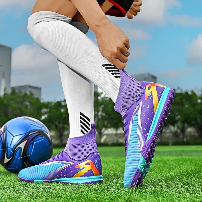New Men Football Boots Sports Shoes Futsal High Ankle Soccer Shoes High-quality Indoor Non-Slip Outdoor Ultralight Non-Slip