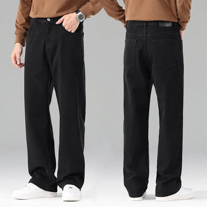 Autumn Jeans Men Black Casual Baggy Trousers Classic Straight Comfortable Wide Denim Trousers  Men Clothing