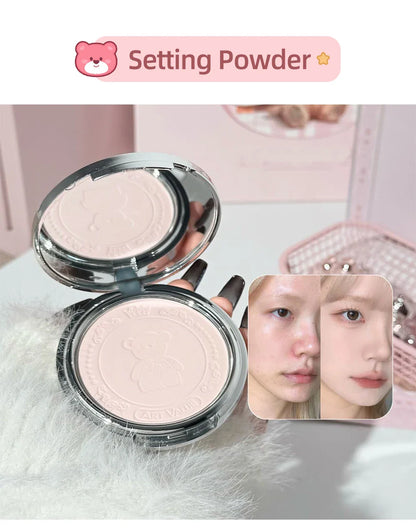 7PCs Multipurpose Makeup Sets Include 3 Matte Lip Mud,1 Pressed Powder,1 Blush,1 Eyes Palette And Necklace Cosmetics