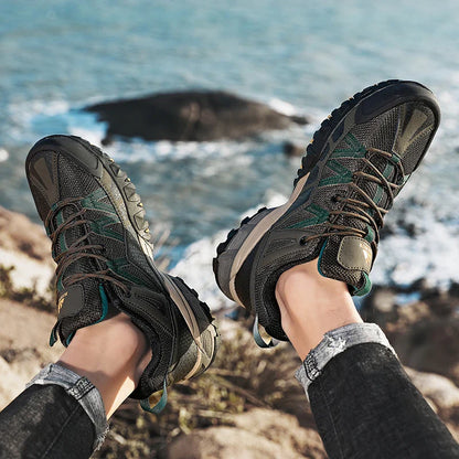 Breathable Cushioning Nonslip Sneakers Men's Hiking Shoes Running Trekking Sneakers Outdoor Mountain Sports Shoes for Men