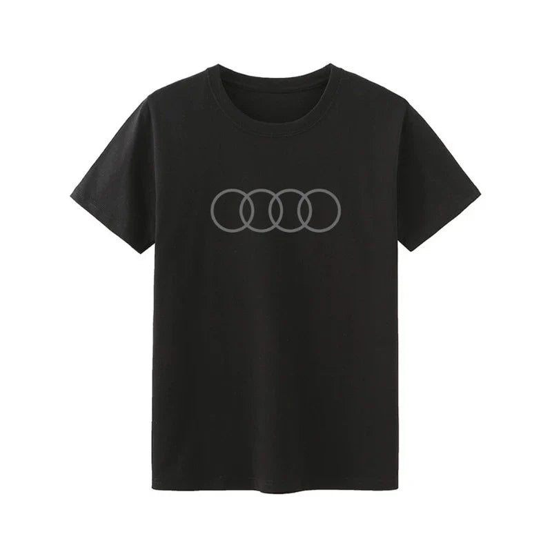 Car Quattro Rally Racing Printed Short Sleeve T-Shirt Men's and Women's Car Fans Casual Clothes