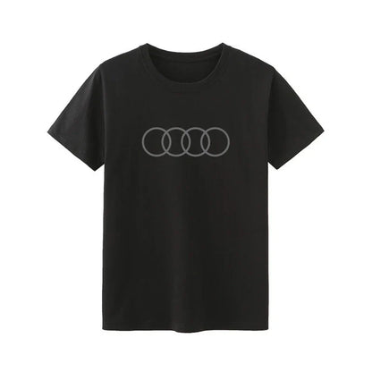 Car Quattro Rally Racing Printed Short Sleeve T-Shirt Men's and Women's Car Fans Casual Clothes