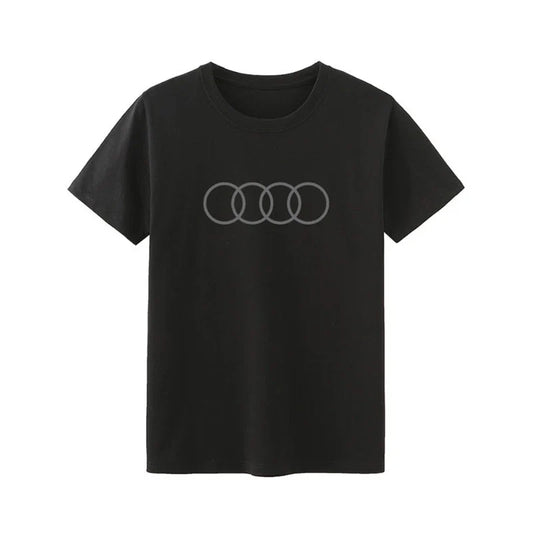 Car Quattro Rally Racing Printed Short Sleeve T-Shirt Men's and Women's Car Fans Casual Clothes