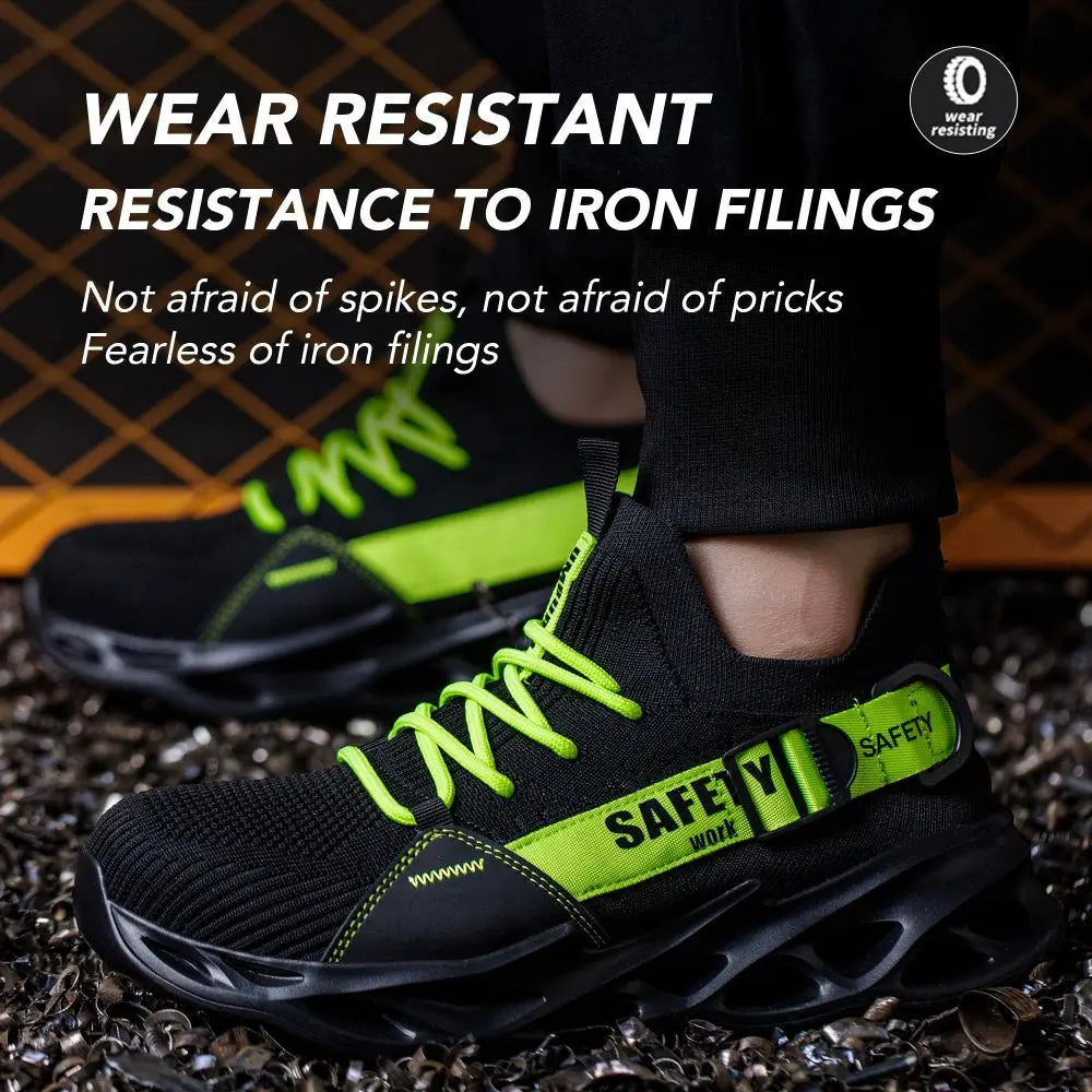 Men's Steel Toe Safety Shoes Anti Crush And Piercing Fashionable Breathable Sock Shoes Outdoor Unisex Work Footwear