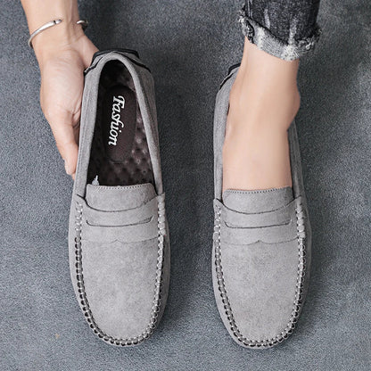 Sapatos Masculinos Casuais de Camurça, Respiráveis, de Couro, Loafers Masculinos, Slip-on, Sapatos de Dirigir Masculinos, Marca de Luxo, Sapatos Náuticos Confortáveis