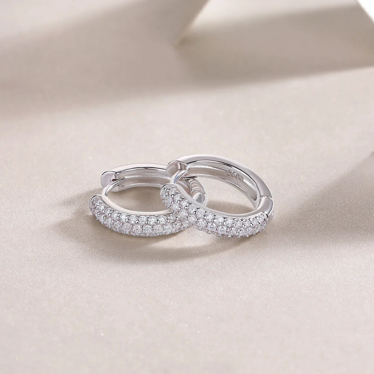 D color moissanite stud earrings 925 silver 18K gold plated hoop earrings, women's wedding party jewelry with gift box