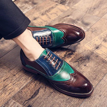 Handmade Mens Dress Designer Bullock Leather Fashion Wedding Italy Office Party Luxury Brand Shoes for Men Loafers Male Shoes 48