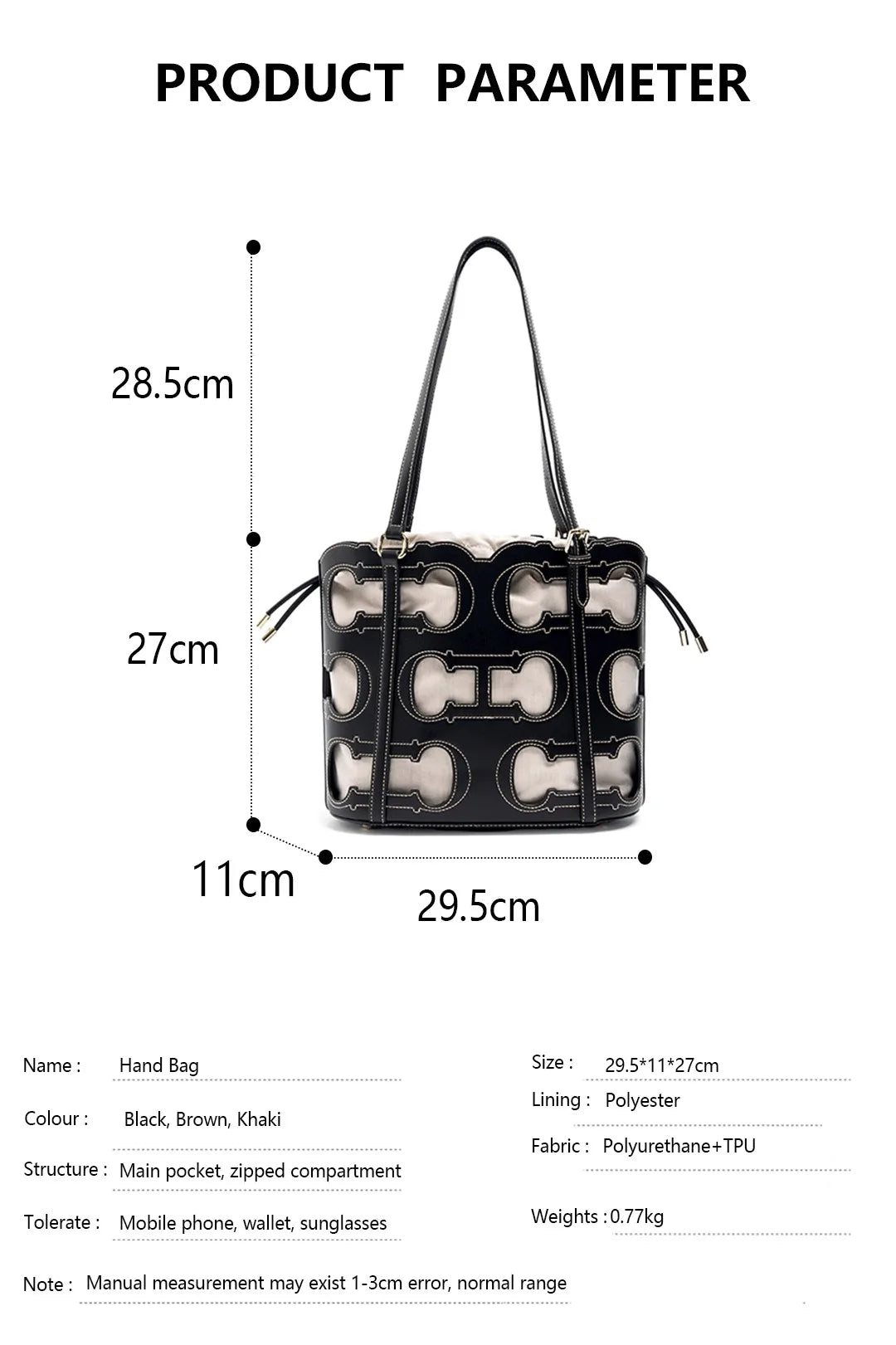 High-end Brand Women's Handbag Fashion Hollow 2025 New Large Capacity Simple Shoulder Bag