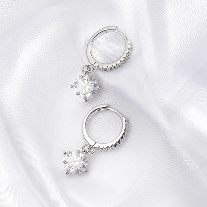 0.5CT 1CT D Color Zircon/moissanite Drop Earrings for Women Sparkling Lab Diamond Sterling Silver 925 Wedding Jewelry