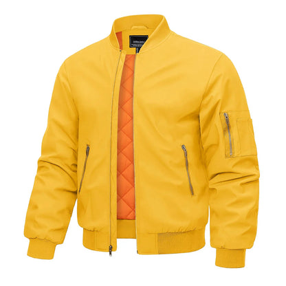 Bomber Jacket Men Warm Zip Up Winter Padded Coat Casual Baseball Jackets Pilot Windbreaker Varsity Jackets