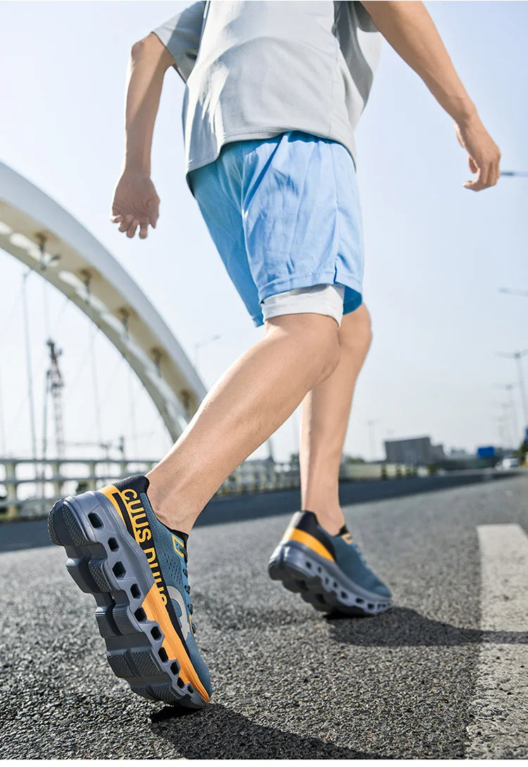 Tênis Masculino com Amortecimento para Corrida Tênis Esportivo Leve Casual Masculino Antiderrapante Tênis Esportivo para Viagens ao Ar Livre Caminhada