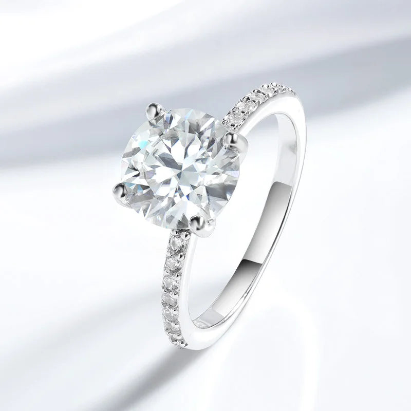 1-3CT D Color Moissanite Ring for Women 925 Sterling Silver Sparkling Lab Diamond Promise Band Valentine's Day Gift