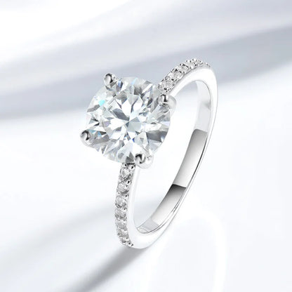 1-3CT D Color Moissanite Ring for Women 925 Sterling Silver Sparkling Lab Diamond Promise Band Valentine's Day Gift